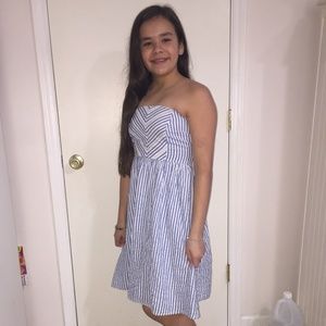 Strapless seersucker sundress